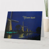 Night at Kinderdijk Kaart (Voorkant)