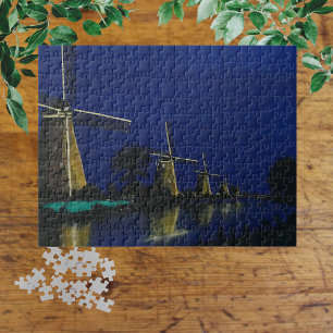 Night at Kinderdijk Legpuzzel