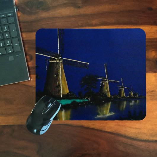 Night at Kinderdijk Muismat