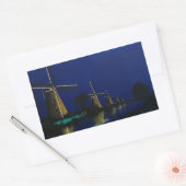 Night at Kinderdijk Rechthoekige Sticker (Envelop)