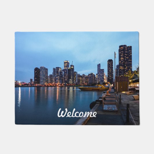 Night at Navy Pier Welcome Doormat Deurmat (Voorkant)