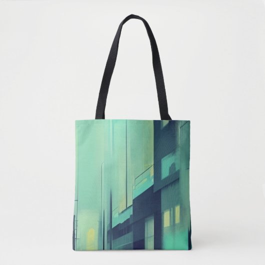 Night azure street tote bag (Voorkant)