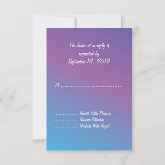 Night Beach RSVP bruiloft uitnodiging (Achterkant)