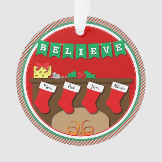 Night Before Christmas 4 Kousen met FOTO Ornament (voorkant)