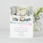 Night Before Christmas Festive Christmas Eve Party Kaart (Staand voorkant)