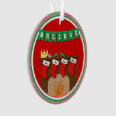 Night Before Christmas Kissing Muizen · 4 kousen Ornament (voorkant)