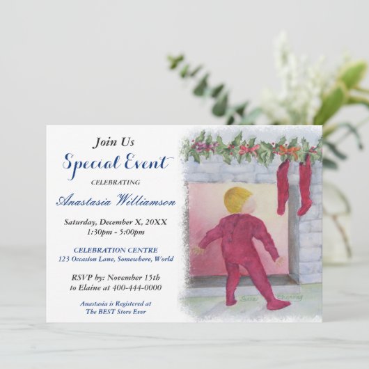 Night Before Christmas PARTY UITNODIGING (Staand voorkant)