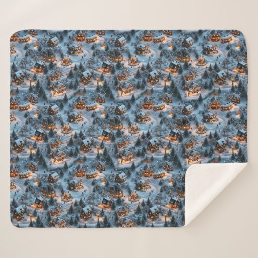 Night Before Christmas - Twilight Serenity  Sherpa Deken (Voorkant (horizontaal))