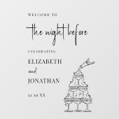 Night Before Rehearsal Dinner Mirror Welcome Sign Raamsticker (Vel)