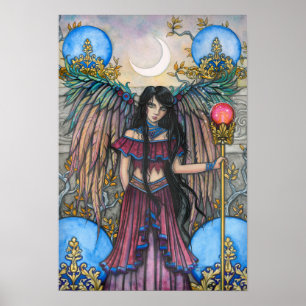 Night Bird Fantasy Fairy Art van Molly Harrison Poster