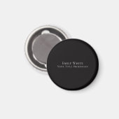 Night Black Plain Elegant Professional Modern Magneet (Voorkant / Achterkant)