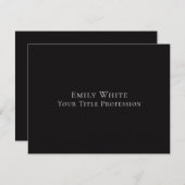 Night Black Plain Elegant Professional Modern Notitiekaartje (Voorkant / Achterkant)