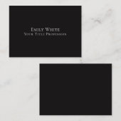 Night Black Plain Elegant Professional Modern Notitiekaartje (Voorkant / Achterkant)