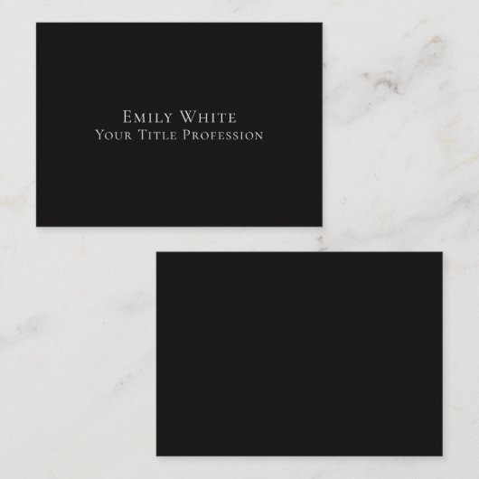 Night Black Plain Elegant Professional Modern Notitiekaartje (Voorkant / Achterkant)
