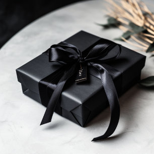 Night Black Solid Color Satijnen Lint