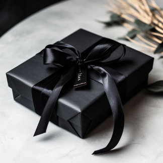 Night Black Solid Color Satijnen Lint