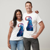 Night Bloom Pigeon – Botanical Gradient Illustrati T-shirt (Unisex)