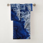 Night Blue Indigo Agate Mineral Quartz Gemstone Bad Handdoek (Insitu)