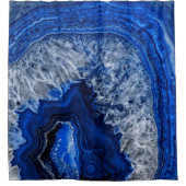 Night Blue Indigo Agate Mineral Quartz Gemstone Douchegordijn (Voorkant)