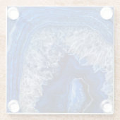 Night Blue Indigo Agate Mineral Quartz Gemstone Glazen Onderzetter (Achterkant)