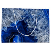 Night Blue Indigo Agate Mineral Quartz Gemstone Large Cadeautasje (Achterkant)