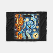 Night Blue Jay Halloween Fleece Deken (Voorkant (Horizontaal))