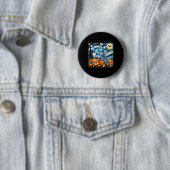 Night Blue Jay Halloween Ronde Button 5,7 Cm (In situ)