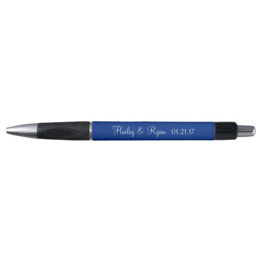 Night Blue Personalized Wedding Favors Pen (Voorkant)