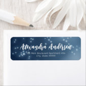 Night Blue Stylish Chic Fancy Elegant Calligrafie Etiket (Insitu)