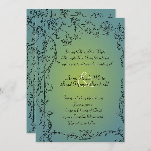 Night Bossen Wedding Uitnodiging (Voorkant / Achterkant)