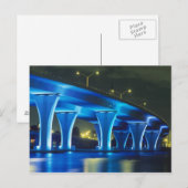 Night bridge in Port of Miami (Florida) Briefkaart (Voorkant / Achterkant)