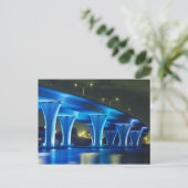 Night bridge in Port of Miami (Florida) Briefkaart (Staand voorkant)