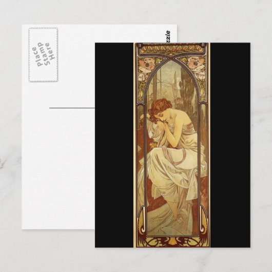 Night - by Alphonse Mucha Briefkaart (Voorkant / Achterkant)