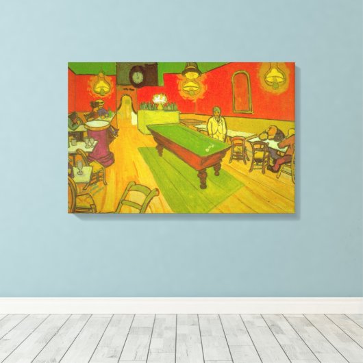 Night Cafe van Vincent van Gogh Canvas Afdruk (Insitu (Houten vloer))