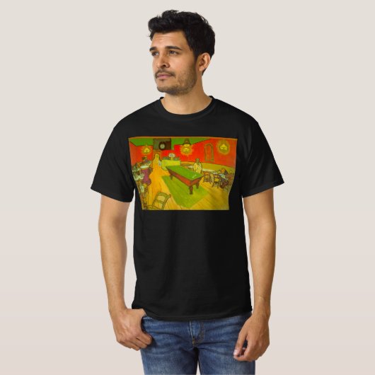 Night Cafe van Vincent van Gogh T-shirt (Voorkant volledig)