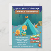 Night Camping Birthday Party Red Hair Boy Invitati Kaart (Voorkant)