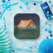 Night Campout Boy Birthday Party Papieren Bordje (Feest)