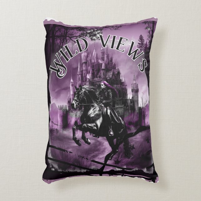 Night Castle Stamp Accent Kussen (Voorkant(Verticaal))