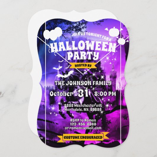 Night Castle Stamp Kaart (Voorkant / Achterkant)