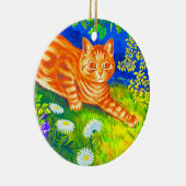 Night Cat Keramisch Ornament (Rechts)
