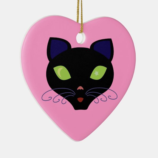 Night Cat Keramisch Ornament (Rechts)
