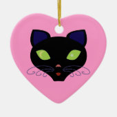 Night Cat Keramisch Ornament (Voorkant)