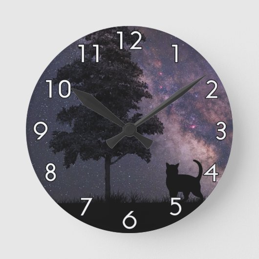 Night Cat Ronde Klok (Voorkant)