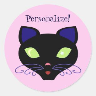 Night Cat Ronde Sticker