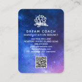 *~* Night Celestial Galaxy Sky Lotus Floral QR Visitekaartje (Achterkant)