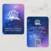 *~* Night Celestial Galaxy Sky Lotus Floral QR Visitekaartje (Voorkant / Achterkant)
