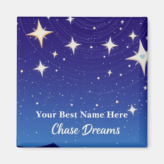 NIght Chase Dream Starry Night Magneet (Voorkant)