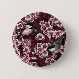 Night cherry tuin ronde button 5,7 cm