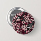 Night cherry tuin ronde button 5,7 cm (Voorkant /achterkant)