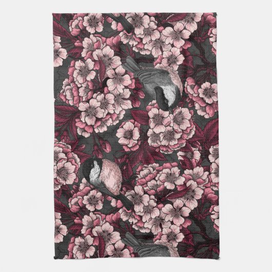 Night cherry tuin theedoek (Verticaal)